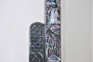 中古　超美品　最高級　吉正本螺鈿工芸院　螺鈿細工が華やかな鏡台　購入価格約400万円　(R-088732)