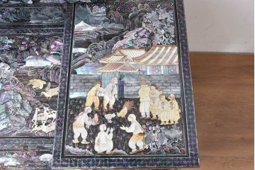 中古　超美品　最高級　吉正本螺鈿工芸院　螺鈿細工が華やかな鏡台　購入価格約400万円　(R-088732)