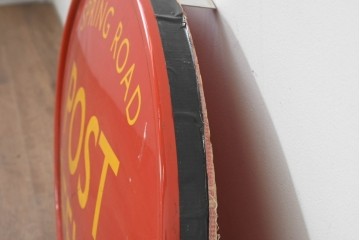 イギリスヴィンテージ　オーバル型　POST OFFICE　SPRING ROAD　ロゴが際立つ郵便局の看板　(R-088744)