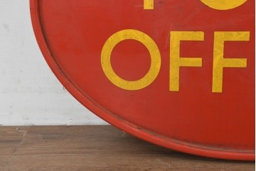イギリスヴィンテージ　オーバル型　POST OFFICE　SPRING ROAD　ロゴが際立つ郵便局の看板　(R-088748)