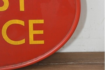 イギリスヴィンテージ　オーバル型　POST OFFICE　SPRING ROAD　ロゴが際立つ郵便局の看板　(R-088748)
