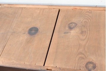 和製アンティーク　和の風格あふれる丸桟引き戸の近江水屋箪笥サイドボード　(R-088805)