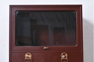 中古　美品!!　高級工芸家具　金蒔絵と螺鈿細工が施された総漆塗りのサイドチェスト　定価約120万円　(R-088807)
