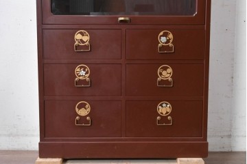 中古　美品!!　高級工芸家具　金蒔絵と螺鈿細工が施された総漆塗りのサイドチェスト　定価約120万円　(R-088807)