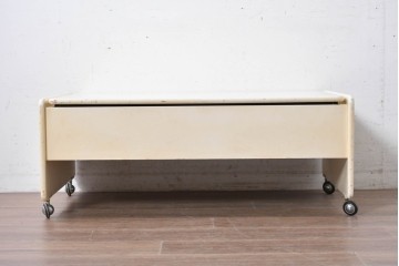 【簡易リペア限定品】　イタリアヴィンテージ　激レア!　希少　arflex(アルフレックス)　マルコ・ザヌーゾ(Marco Zanuso)　「Spring time」コレクション　収納付きコーヒーテーブル　(R-088813)