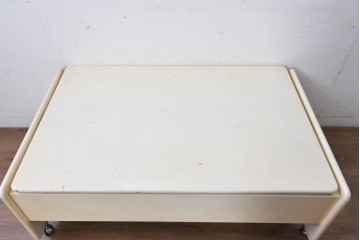 【簡易リペア限定品】　イタリアヴィンテージ　激レア!　希少　arflex(アルフレックス)　マルコ・ザヌーゾ(Marco Zanuso)　「Spring time」コレクション　収納付きコーヒーテーブル　(R-088813)