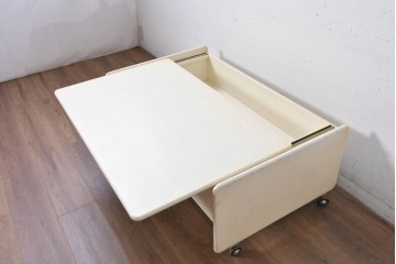 【簡易リペア限定品】　イタリアヴィンテージ　激レア!　希少　arflex(アルフレックス)　マルコ・ザヌーゾ(Marco Zanuso)　「Spring time」コレクション　収納付きコーヒーテーブル　(R-088813)