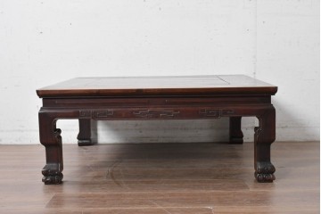 和製アンティーク　花梨(カリン)材　漆塗りの座卓　(R-088816)