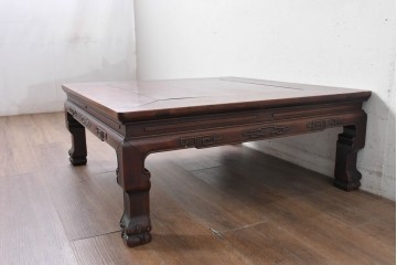 和製アンティーク　花梨(カリン)材　漆塗りの座卓　(R-088816)