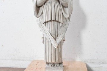 イギリスヴィンテージ　高さ約83cm　天然石　祈る姿が美しい天使像　(R-088824)