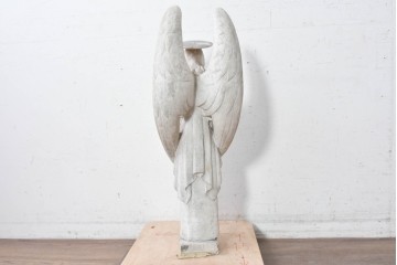 イギリスヴィンテージ　高さ約83cm　天然石　祈る姿が美しい天使像　(R-088824)