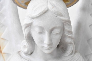 イギリスヴィンテージ　高さ約77cm　天然石　祈る姿が美しい天使像　(R-088825)