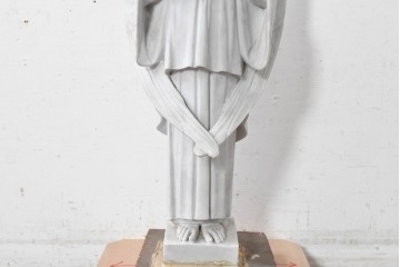 イギリスヴィンテージ　高さ約77cm　天然石　祈る姿が美しい天使像　(R-088825)