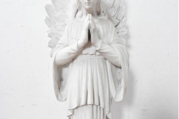 イギリスヴィンテージ　高さ約92cm　天然石　祈る姿が美しい天使像　(R-088826)