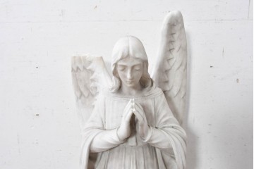 イギリスヴィンテージ　高さ約77cm　天然石　祈る姿が美しい天使像　(R-088827)