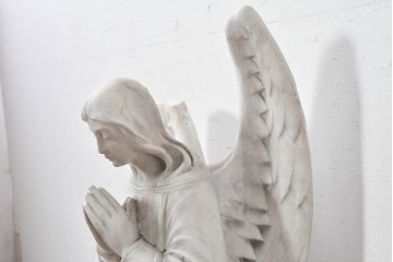 イギリスヴィンテージ　高さ約77cm　天然石　祈る姿が美しい天使像　(R-088827)