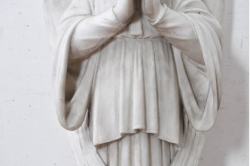 イギリスヴィンテージ　高さ約77cm　天然石　祈る姿が美しい天使像　(R-088827)