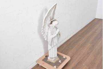 イギリスヴィンテージ　高さ約95cm　天然石　祈る姿が美しい天使像　(R-088828)