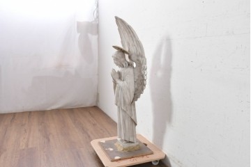 イギリスヴィンテージ　高さ約95cm　天然石　祈る姿が美しい天使像　(R-088828)