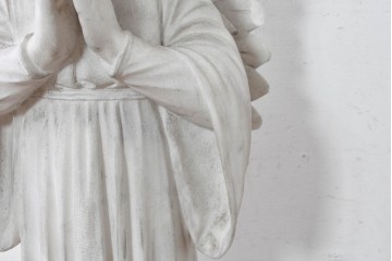イギリスヴィンテージ　高さ約95cm　天然石　祈る姿が美しい天使像　(R-088828)