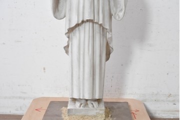 イギリスヴィンテージ　高さ約95cm　天然石　祈る姿が美しい天使像　(R-088828)