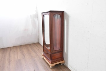 和製ヴィンテージ　花梨(カリン)材　艶やかな木肌が上品な縦型キャビネット　(R-088830)