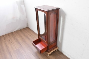 和製ヴィンテージ　花梨(カリン)材　艶やかな木肌が上品な縦型キャビネット　(R-088830)