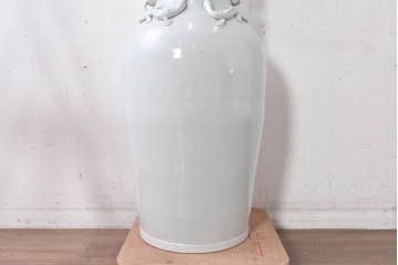 中古　特大サイズ!　高さ約93cm　中国古陶磁デザイン　獣耳と立体装飾が目を引く花瓶　(R-088833)