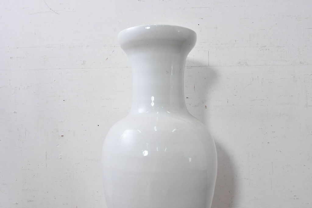 中古　特大サイズ!　高さ約87cm　中国古陶磁デザイン　滑らかで艶やかな質感が美しい花瓶　(R-088837)