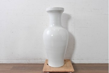 中古　特大サイズ!　高さ約87cm　中国古陶磁デザイン　滑らかで艶やかな質感が美しい花瓶　(R-088838)