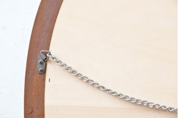 中古　美品　maruni(マルニ木工)　オーバル型のシンプルなウォールミラー　(R-088846)
