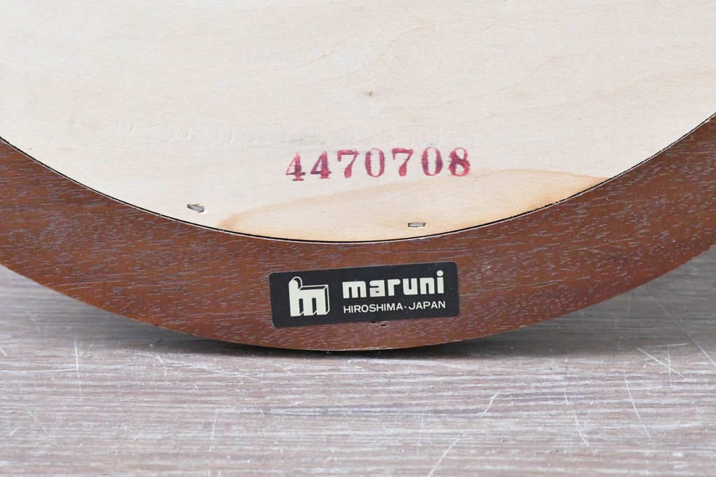 中古　美品　maruni(マルニ木工)　オーバル型のシンプルなウォールミラー　(R-088846)