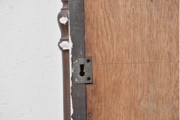 和製アンティーク　昭和初期から中期　大正ロマンの雰囲気漂うアーチ型ウォールミラー　(R-088849)