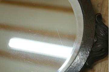 和製アンティーク　昭和初期から中期　大正ロマンの雰囲気漂うアーチ型ウォールミラー　(R-088849)