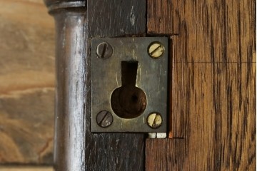 和製アンティーク　昭和初期から中期　大正ロマンの雰囲気漂うアーチ型ウォールミラー　(R-088849)