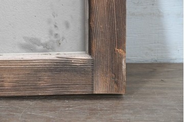 ヴィンテージ建具　昭和中期　昭和型板ガラス　松葉　レトロな明り取り1枚　(R-088854)