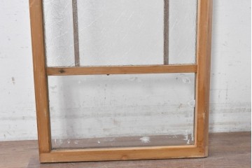 ヴィンテージ建具　昭和中期　昭和型板ガラス　松葉　レトロな明り取り1枚　(R-088854)