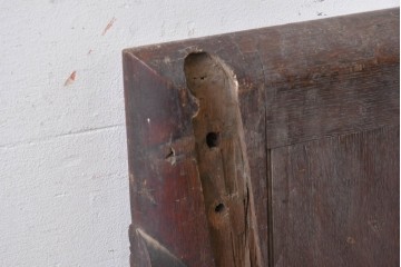 イギリスアンティーク建具　オーク材　クアトロフォイル(四つ葉)の彫刻が美しいパネル1枚　(R-088856)