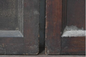 イギリスアンティーク建具　オーク材　クアトロフォイル(四つ葉)の彫刻が美しいパネル3枚セット　(R-088857)