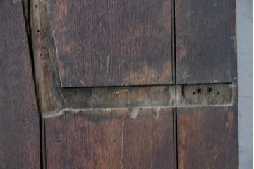 イギリスアンティーク建具　オーク材　クアトロフォイル(四つ葉)の彫刻が美しいパネル1枚　(R-088858)