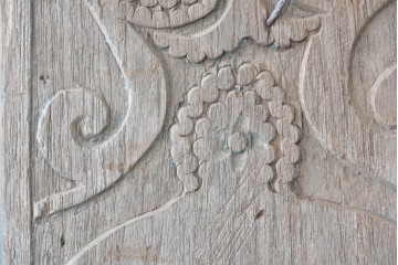アジアンアンティーク建具　バリ島　異なる彫刻意匠を楽しめるサイズ違いのパネル5枚セット　(R-088859)