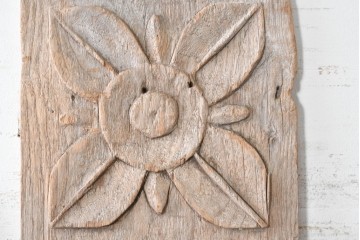 アジアンアンティーク建具　バリ島　異なる彫刻意匠を楽しめるサイズ違いのパネル5枚セット　(R-088859)
