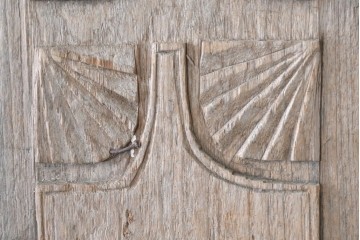 アジアンアンティーク建具　バリ島　異なる彫刻意匠を楽しめるサイズ違いのパネル5枚セット　(R-088859)