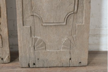アジアンアンティーク建具　バリ島　異なる彫刻意匠を楽しめるサイズ違いのパネル5枚セット　(R-088859)