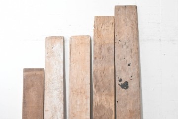 アジアンアンティーク建具　バリ島　異なる彫刻意匠を楽しめるサイズ違いのパネル5枚セット　(R-088859)