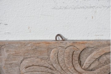 アジアンヴィンテージ建具　バリ　草花の彫刻が施された装飾パネル　(R-088861)