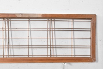 ヴィンテージ建具　昭和中期　ダイヤガラスと桟組みがレトロな欄間2枚セット　(R-088864)