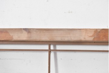 ヴィンテージ建具　昭和中期　ダイヤガラスと桟組みがレトロな欄間2枚セット　(R-088864)