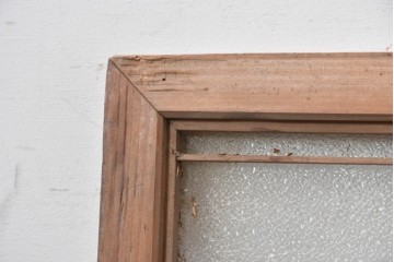 ヴィンテージ建具　昭和中期　ダイヤガラスと桟組みがレトロな欄間2枚セット　(R-088864)