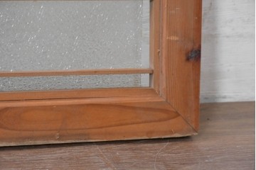 ヴィンテージ建具　昭和中期　ダイヤガラスと桟組みがレトロな欄間2枚セット　(R-088864)